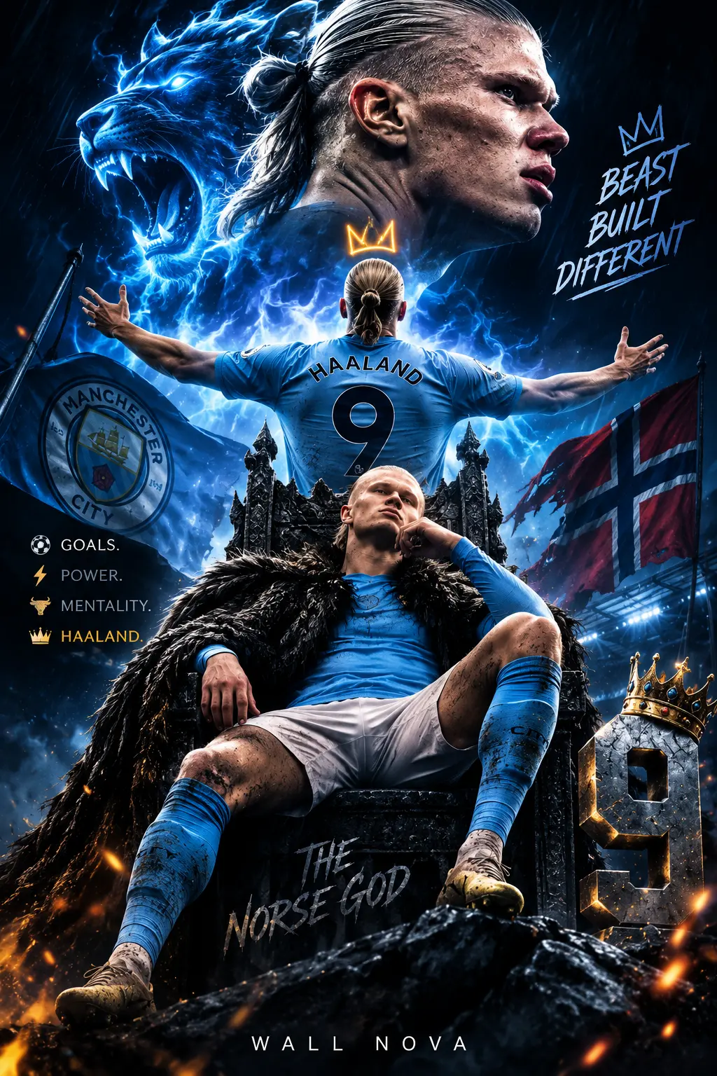 Erling Haaland King Wallpaper 4K | Epic Manchester City Edit